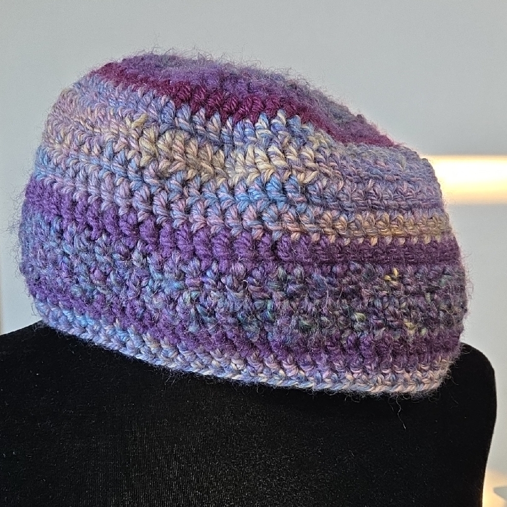 Handcrafted Purple Crochet Beanie